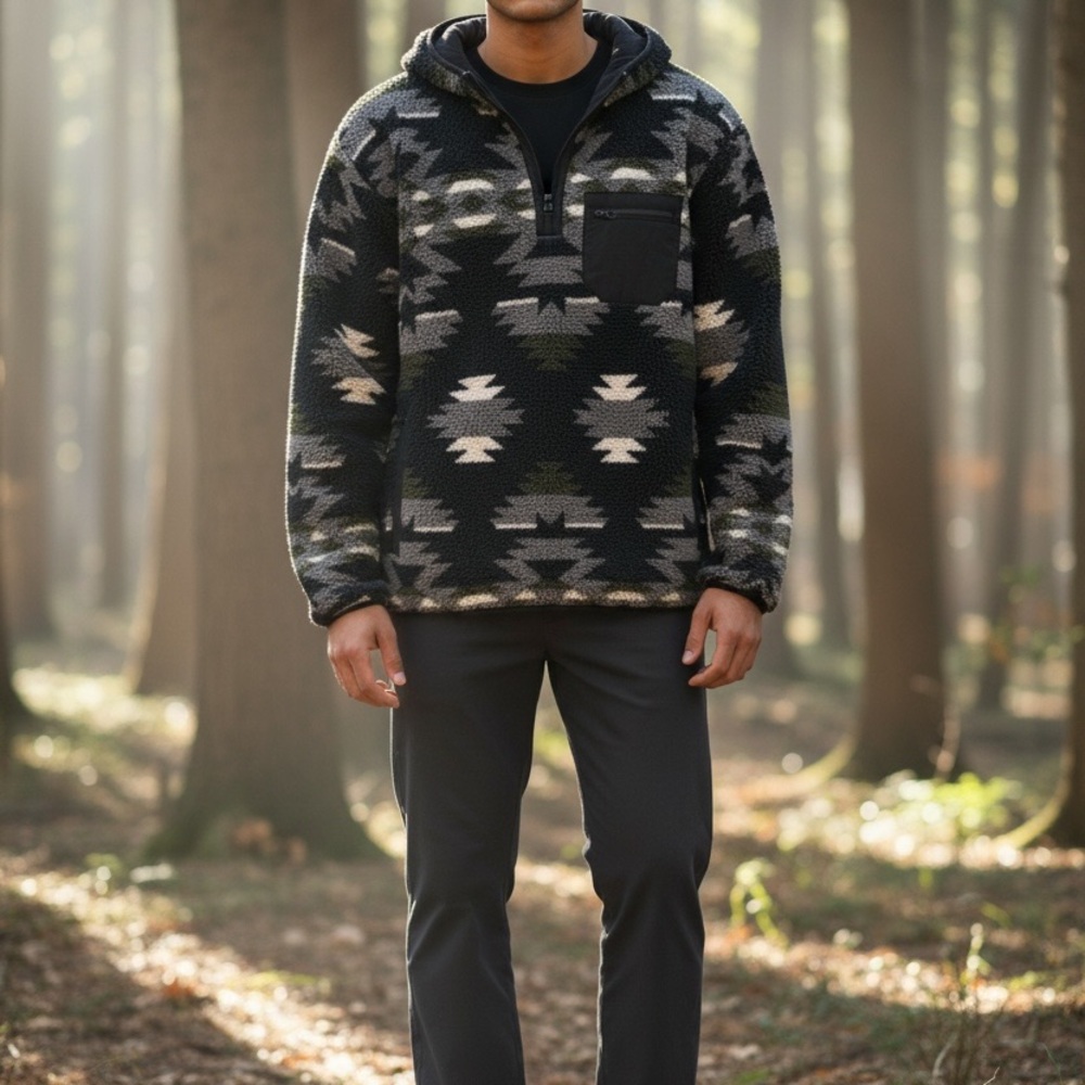 Patterned Fleece Pullover - image 1